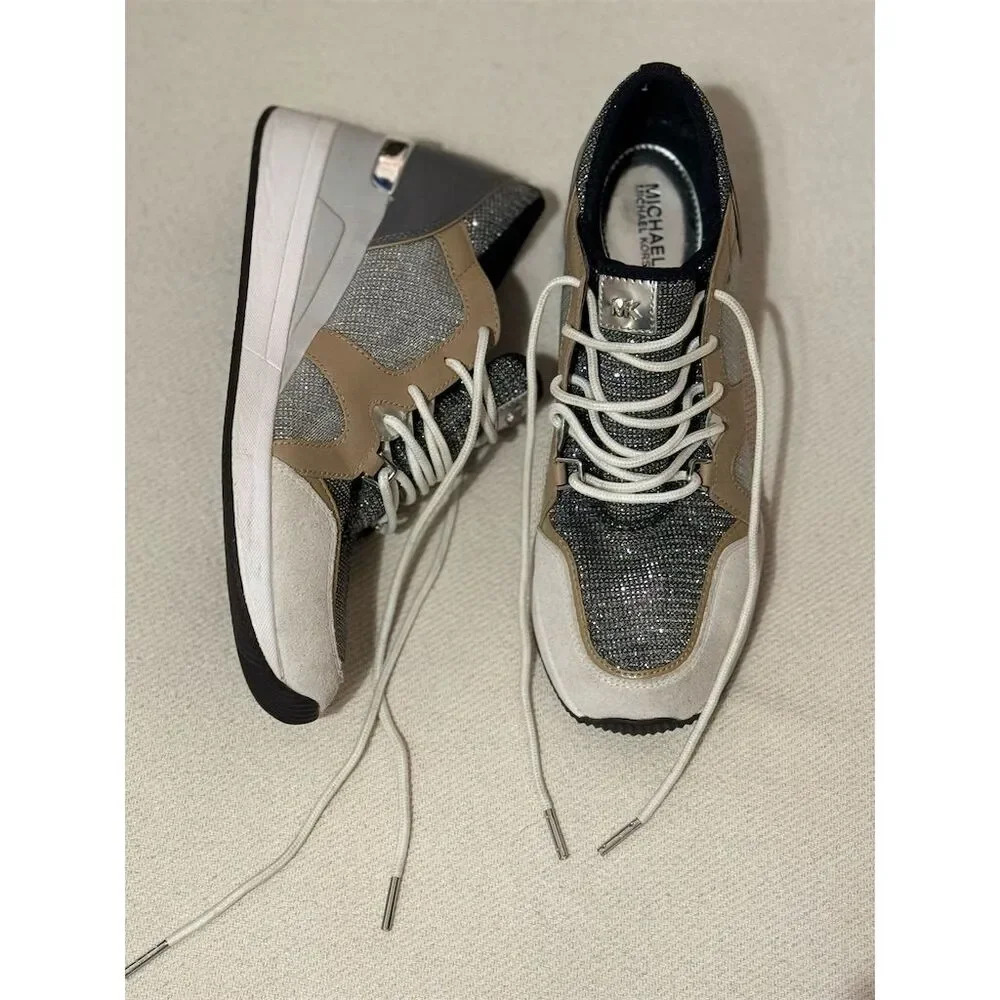 Michael Kors Liv Trainer Women's Sneakers Gray Size 8 Casual Athletic - Picture 4 of 10